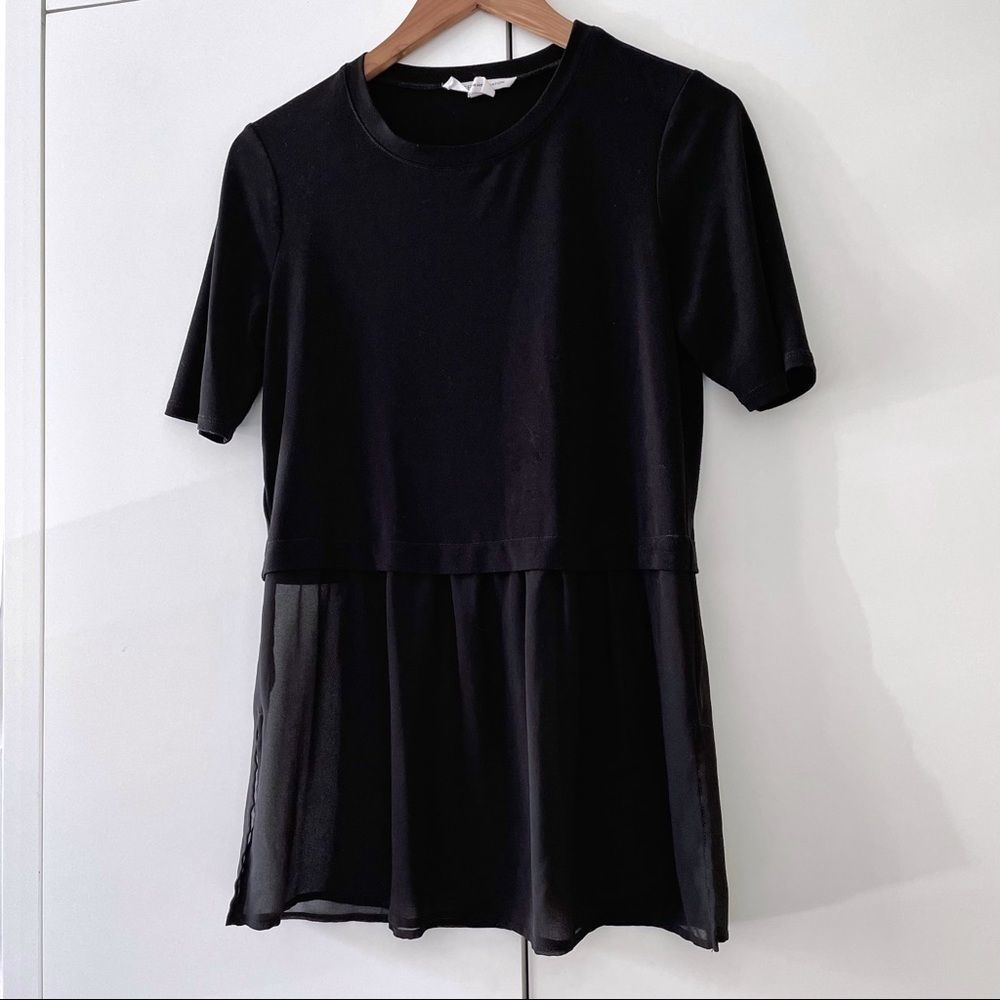 Bcbgeneration Boxy Two-Fer Black Top Small View 4